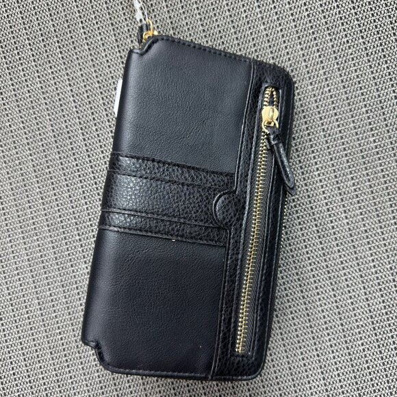 Time And Tru Black Wallet With Card Slots & Zipper Pocket - Picture 1 of 4